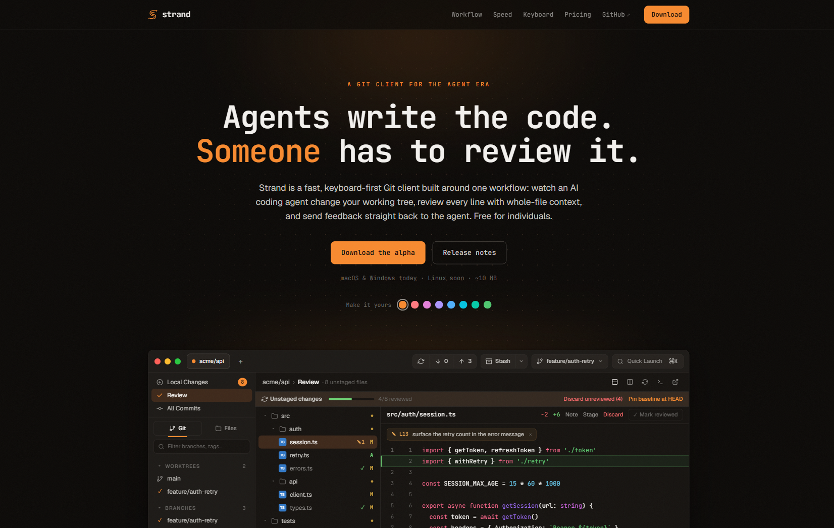 Strand website preview