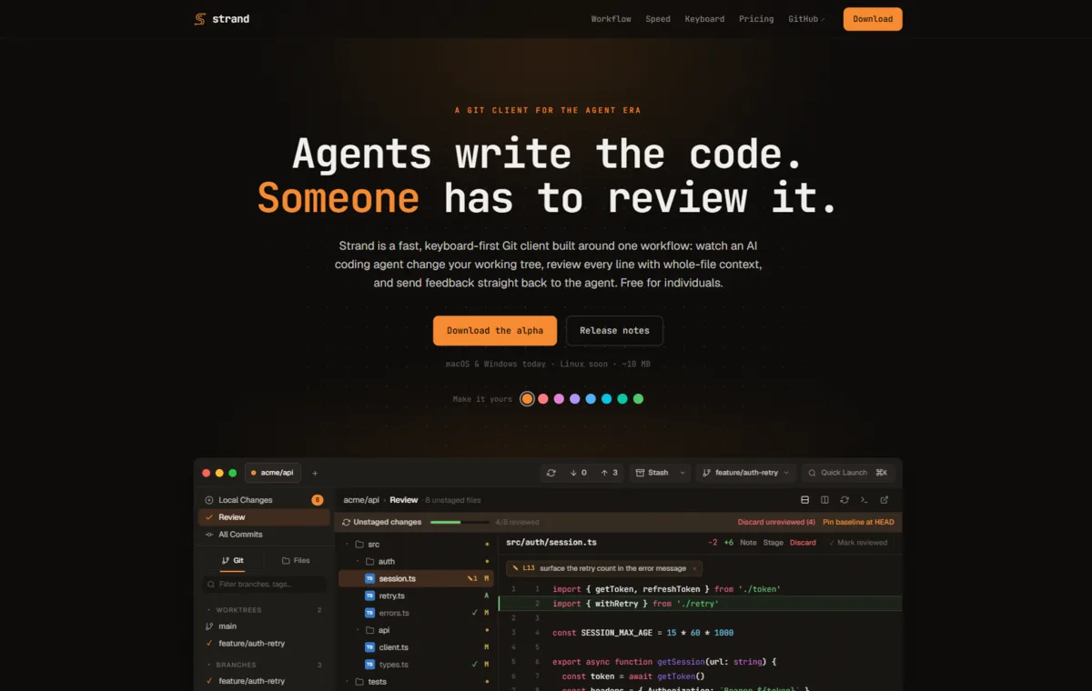 Strand website preview